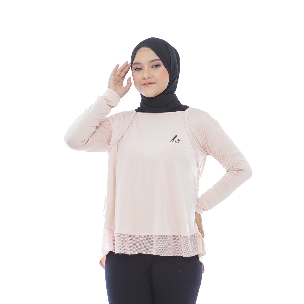 Baju Olahraga Wanita Lengan Panjang - Gym, Senam, Sport