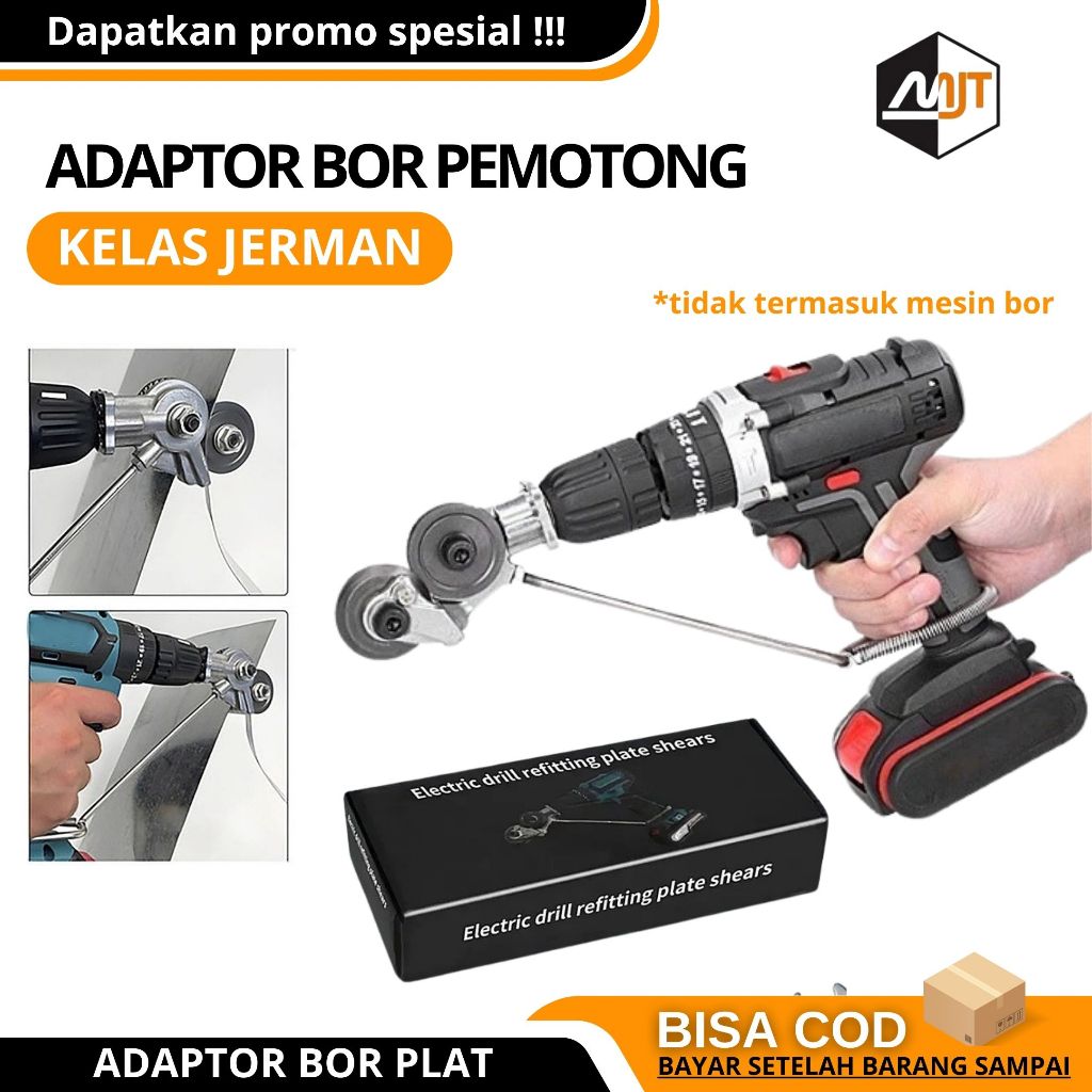 Adapter Bor Ke Gergaji Potong Seng Plat Metal Kepala Ganda multifungsi Converter Bor Jadi Gunting Se