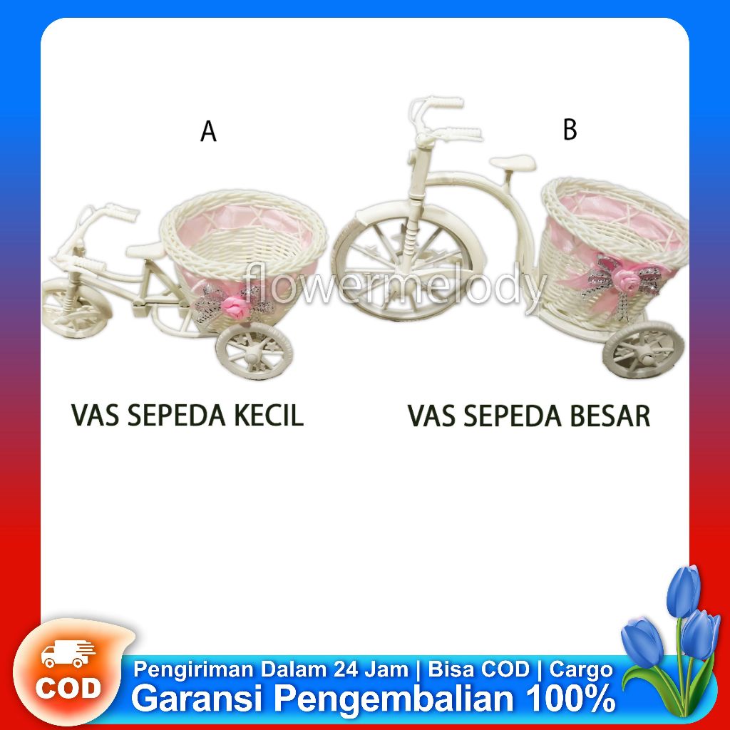 VAS SEPEDA PINK/ HIAS POT SEPEDA BUNGA MINIATUR SEPEDA POT