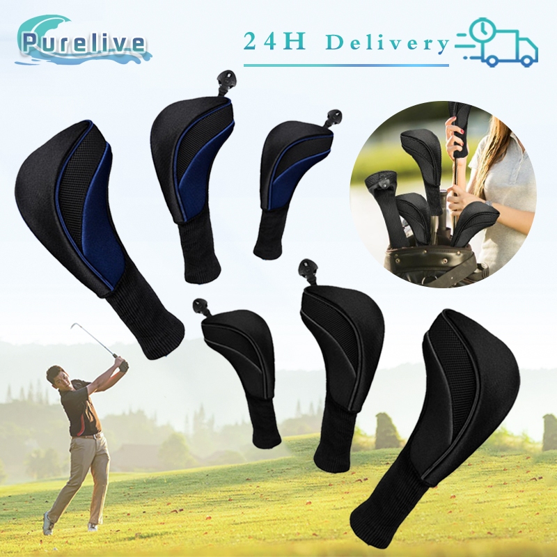 3PCS Sarung Stick Golf Wood Cover Head Cover Stick Golf Bekas Golf Driver Cover
