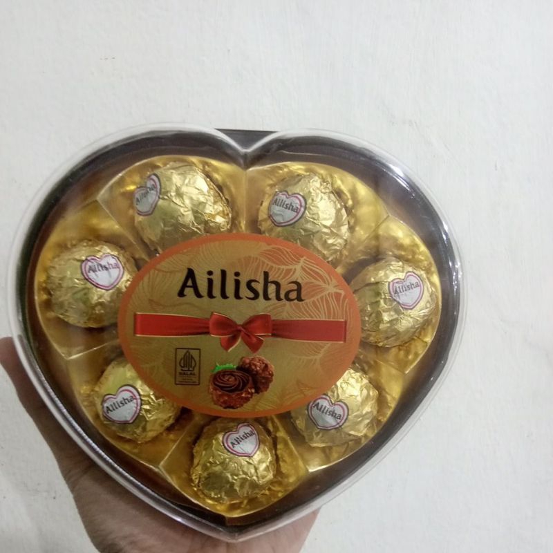 

Ailisha chocolate Wafer dan Kacang berat bersih 100gr isi 7 pcs