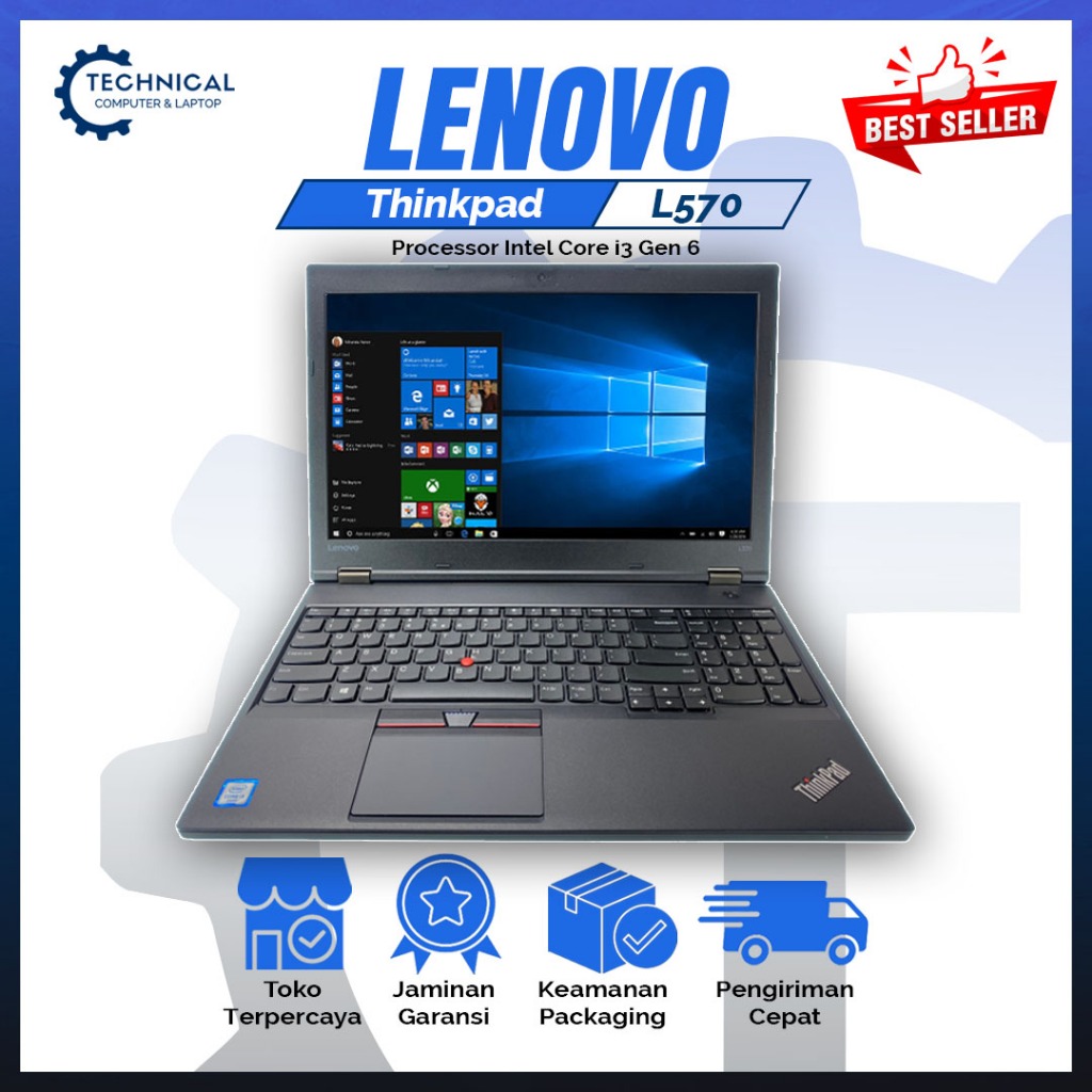 Laptop Lenovo Thinkpad L570 Intel Core i3 Gen 6 RAM 8GB SSD 256GB Mulus Original Special Bergaransi