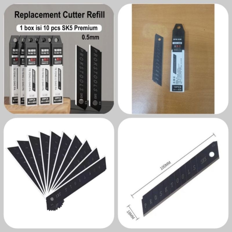 

( REFILL 1PACK ISI 10PCS)Refill Pisau Cutter Stainless 9IN1 Multifungsi Tahan Karat