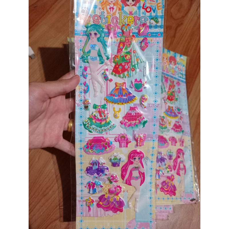 

stiker timbul stiker 3d dress up princess [5 pcs]