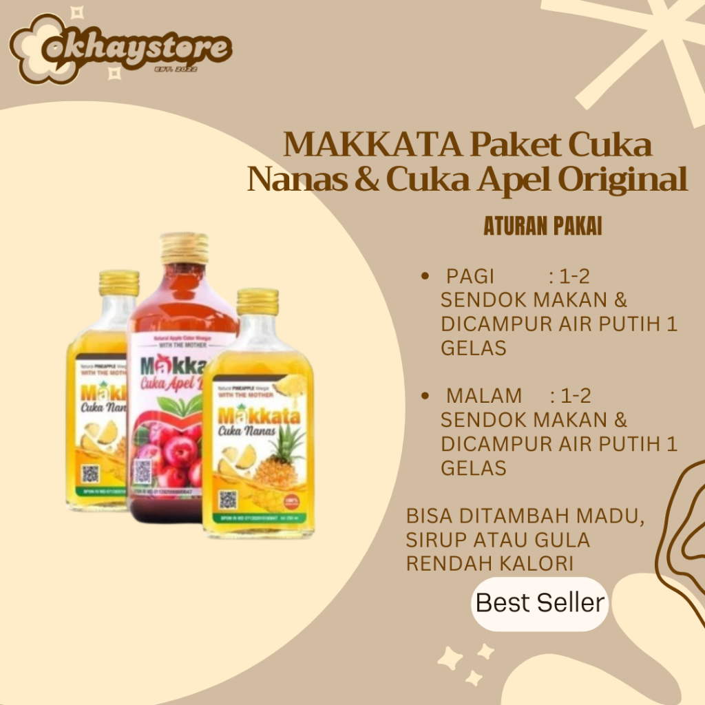 

Termurah MAKKATA Paket Cuka Apel Dan Cuka Nanas Makkata Original Tahan Suhu Ruangan Cuka Nanas Makkata Original