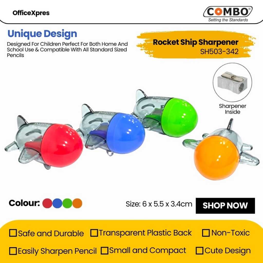 

Serutan Pensil Roket / Rautan Pensil Rocket / Pencil Sharpener SH-503 / Pencil Sharpener SH-503 / Serutan Pensil Lucu / Single Hole Pencil Sharpener
