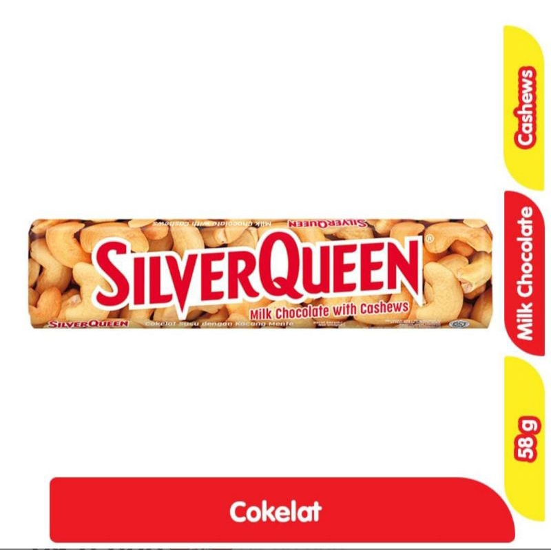

[ 58 gram ] Coklat Silver Queen Milk Chocolate Cashew Valentine Day