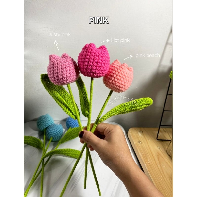 Crochet Flower / Bunga Tulip Rajut / Crochet Sunflower