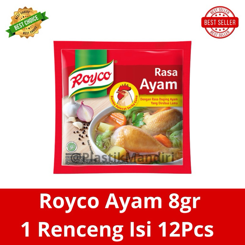 

Royco Ayam Rasa 8Gr, 1 Renceng 12Pcs