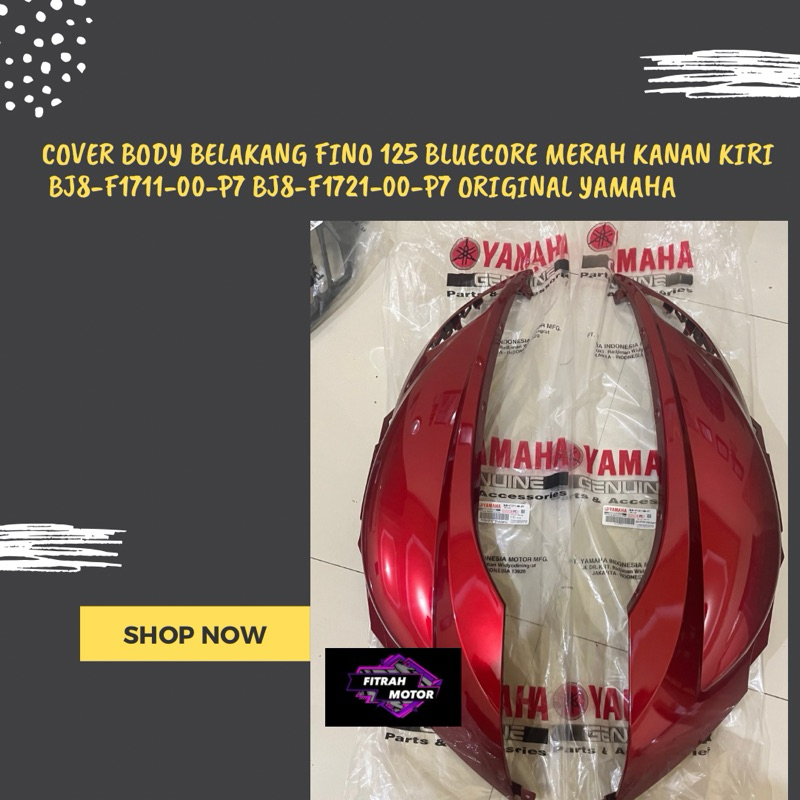 KAP Cover Body Belakang FINO 125 BLUECORE Merah Kanan Kiri BJ8-F1711-00-P7 BJ8-F1721-00-P7 ORIGINAL 