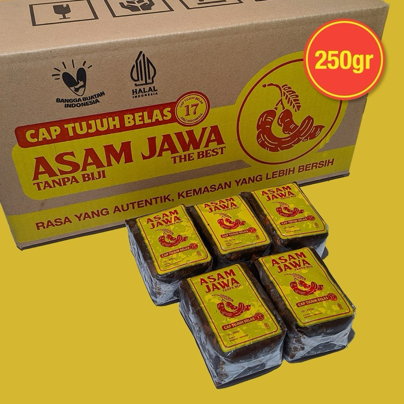 

Asam Jawa TANPA BIJI Cap 17 Tujuh Belas 250 gram / Asam Jawa HALAL P-IRT