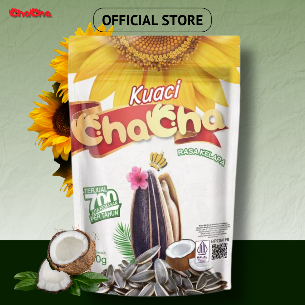 

1 DUS ChaCha Kuaci Import Cemilan Sehat 100gr Biji Bunga Matahari Kelapa