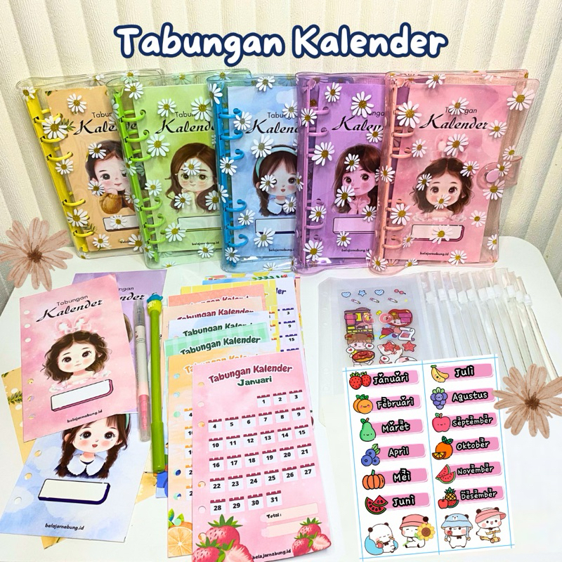 

(12 Ziplock) Paket Nabung Kalender A6 | Sinking Fund