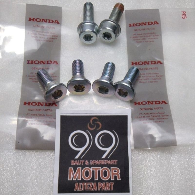 SATU PAKET BAUT PIRINGAN CAKRAM BEAT VARIO DAN BAUT BINTANG KALIPER CAKRAM ORIGINAL