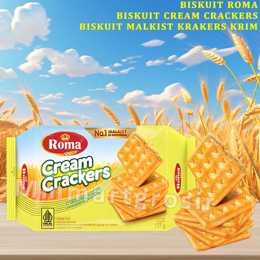 

Biskuit Roma / Biskuit Cream Crackers / Biskuit Malkist Krakers Krim / 107gr