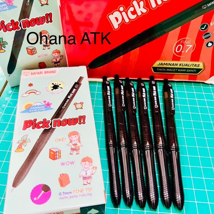 

(12 pcs) BALLPOINT Pick Now!! SAFARI SF-800B Hitam 0.7 mm