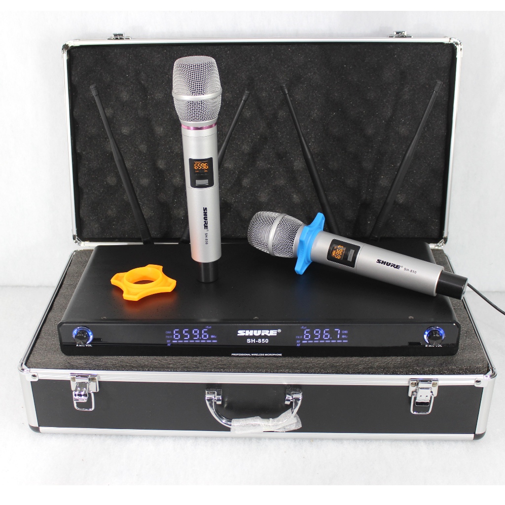 Mic Wireless SH 850 + Koper + Bisa Ganti Frequensi / Microphone Wireless UHF SH - 850