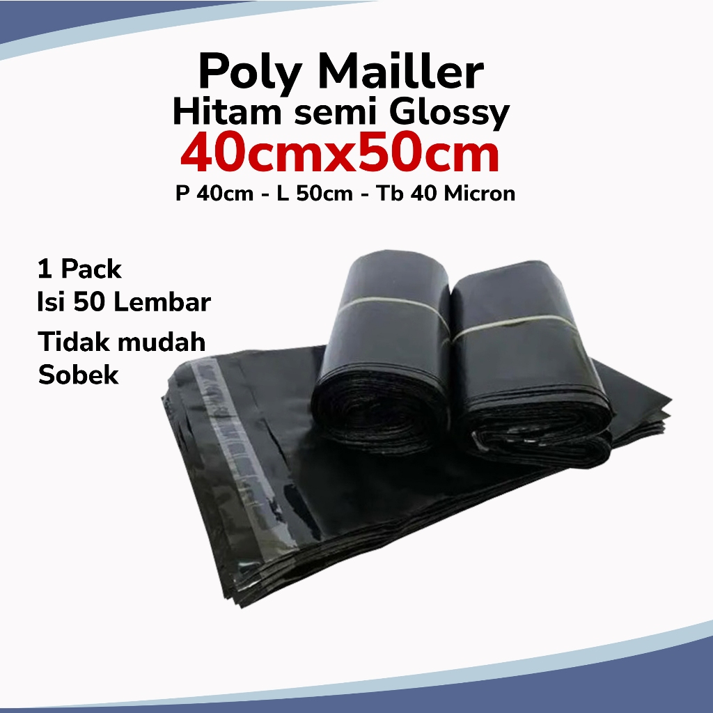 

[Isi 50 Lembar] Polymailer 40cm x 50cm Hitam | Kiriman Aman Style Kamu Tetap Terjaga
