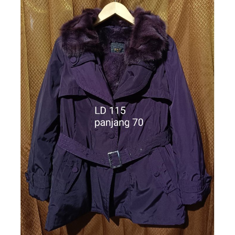 coat bulu asli coat bulas coat winter bulu fur fox coat coat wanita ungu coat musim dingin wanita un