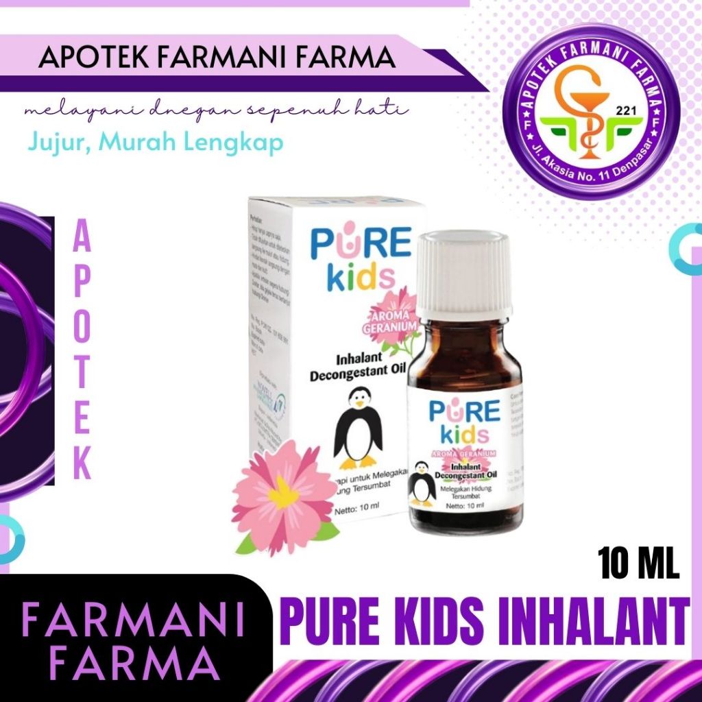 PURE KIDS INHALANT DECONGESTANT OIL 10ML  / PURE KIDS DEKONGESTAN / MINYAK HIDUNG TERSUMBAT / MINYAK