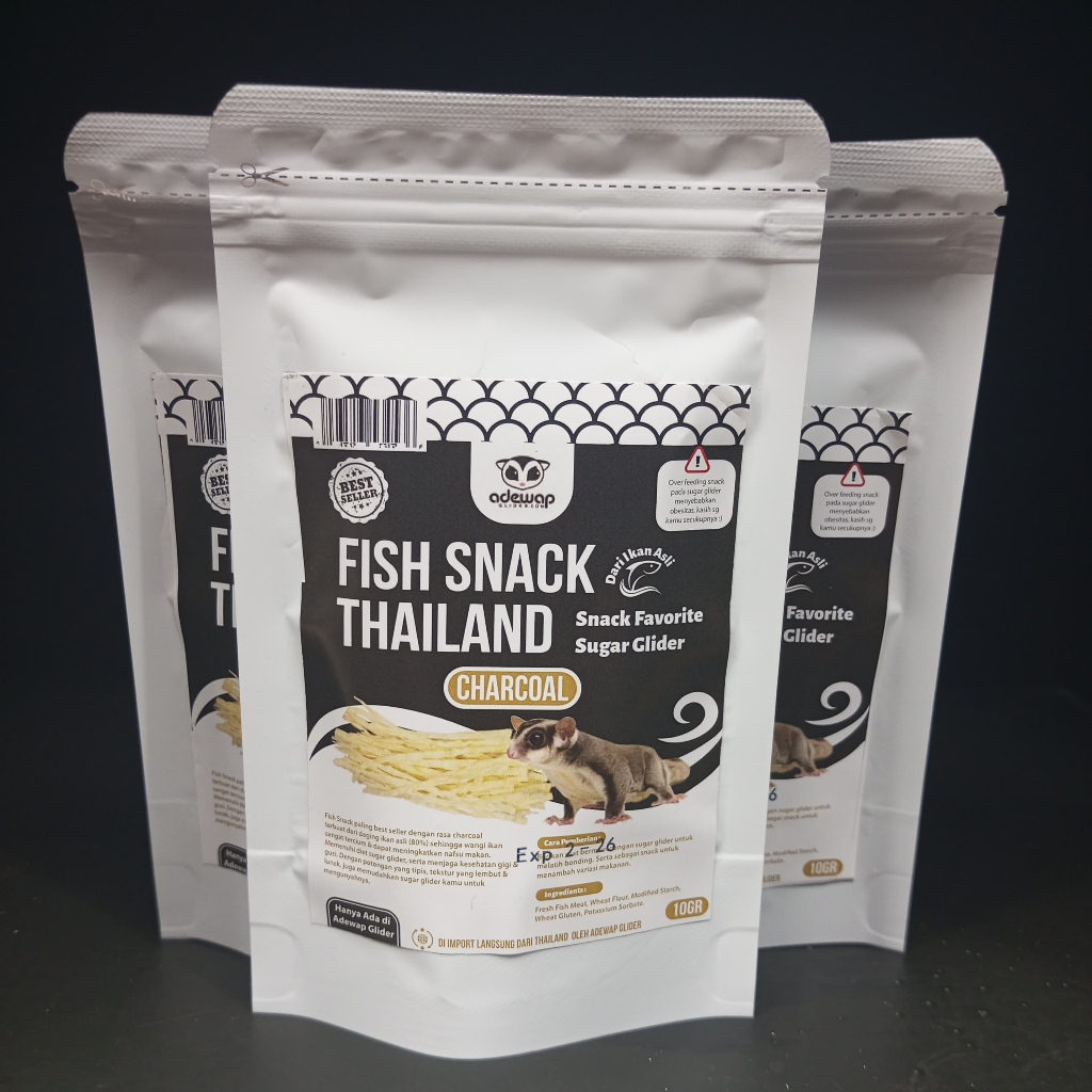 ADEWAP GLIDER Fish Snack Charcoal Camilan Perawatan Gigi Sugar Glider