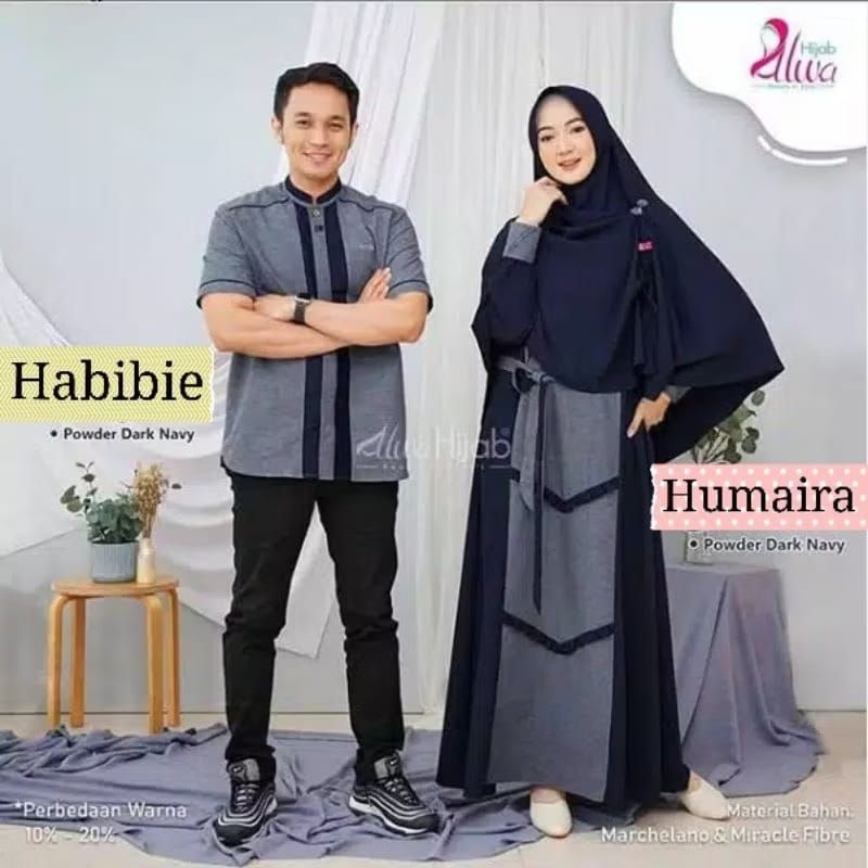 Habibie couple - Bisa Cod gamis baju couple pasangan ayah ibu free hijab M L XL Jumbo busui lengan t
