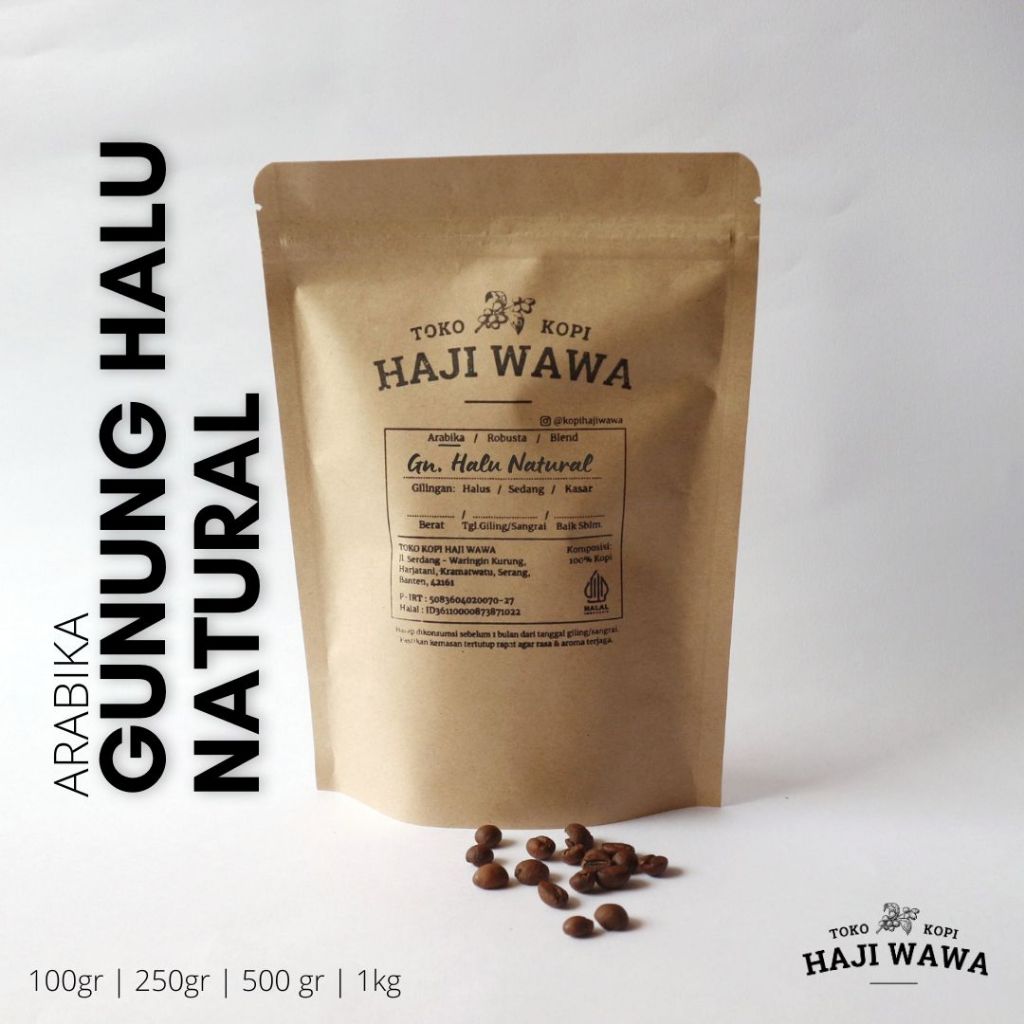 

ARABIKA GUNUNG HALU NATURAL Toko Kopi Haji Wawa - Kopi Bubuk Biji Kopi, Coffee Beans, Arabica