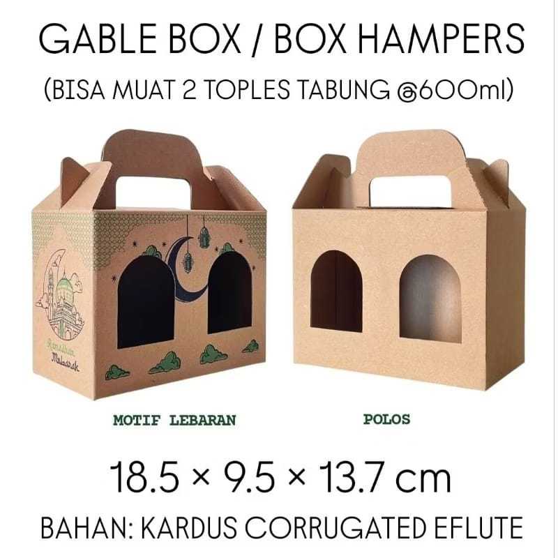 

Box hampers lebaran untuk toples tabung 600ml uk 18,5x9x5x13x7 isi 10pcs free bubble wrap