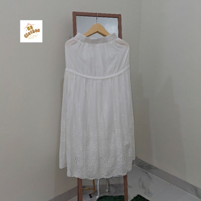 Rok bordir putih import