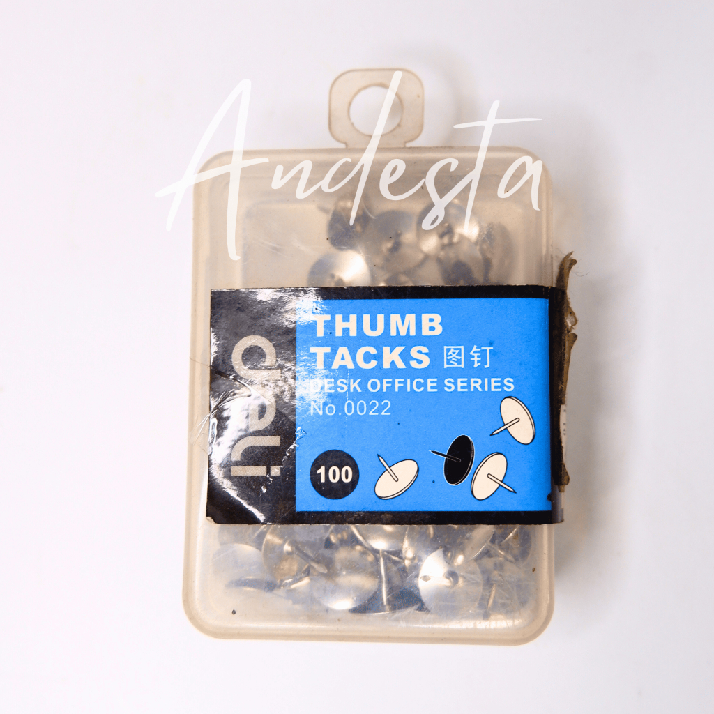 

[ DELI ] Paku Payung 10mm pines thumb tacks 100 pcs