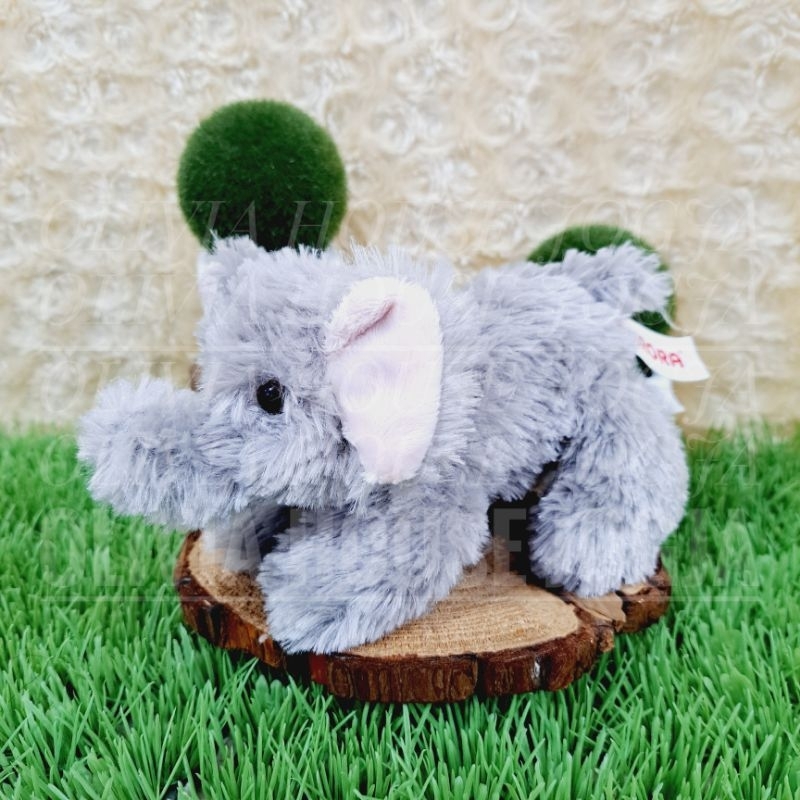 Boneka Gajah Abu Boneka Elephants Telinga Pink Boneka Gajah Mini