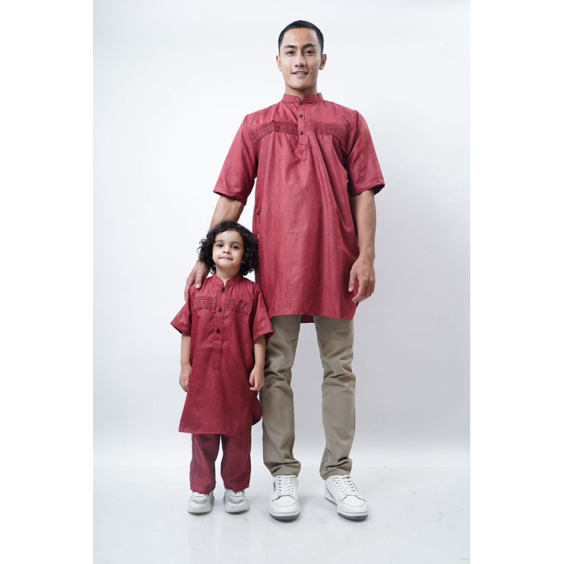 koko couple ayah anak setelan celana anak