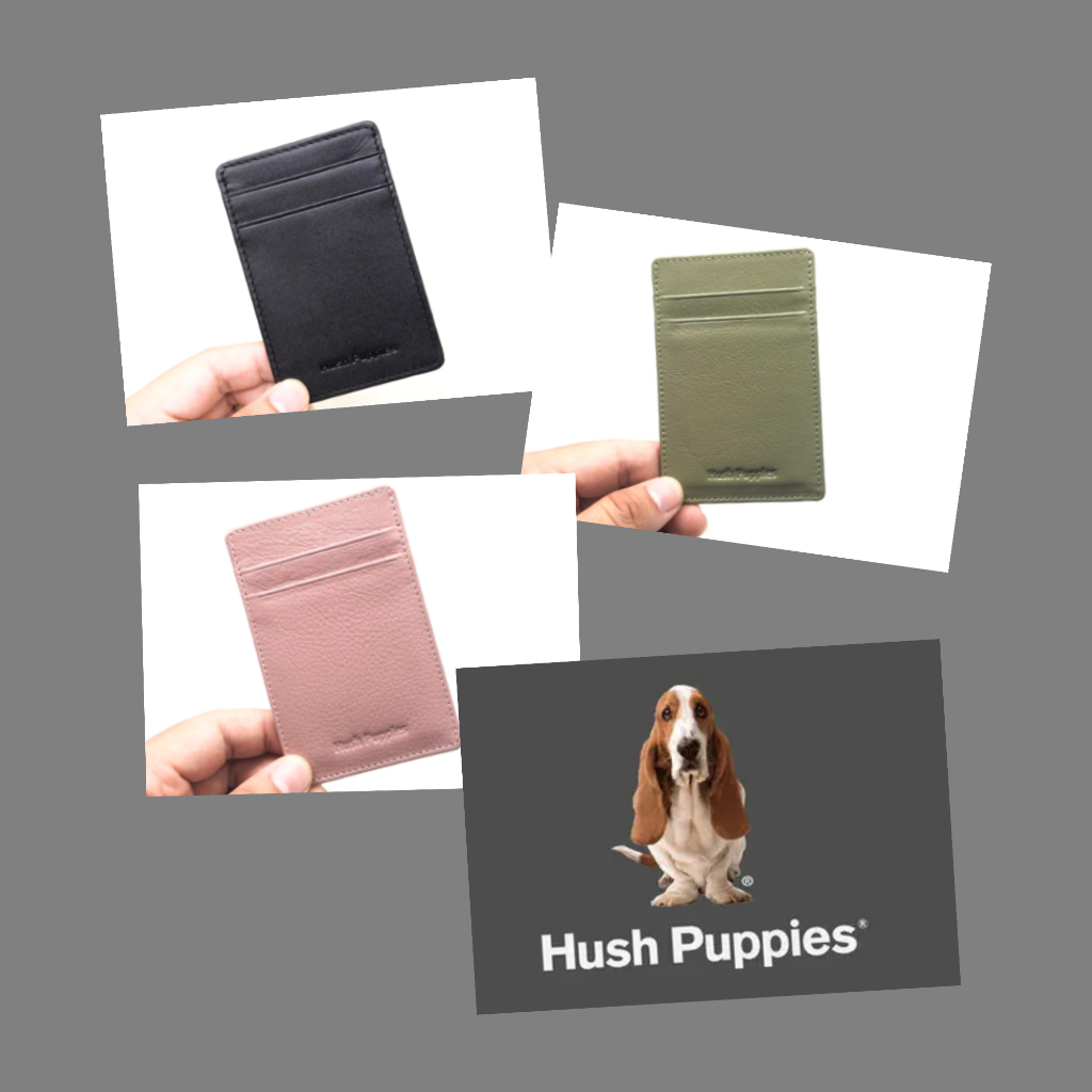 Hush Puppies Vertical Stand Leather Slim Card Case wallet dompet kartu exclusive hss