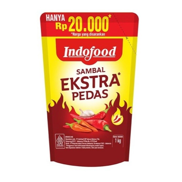 

saus sambel indofood extra pedas 1 kg