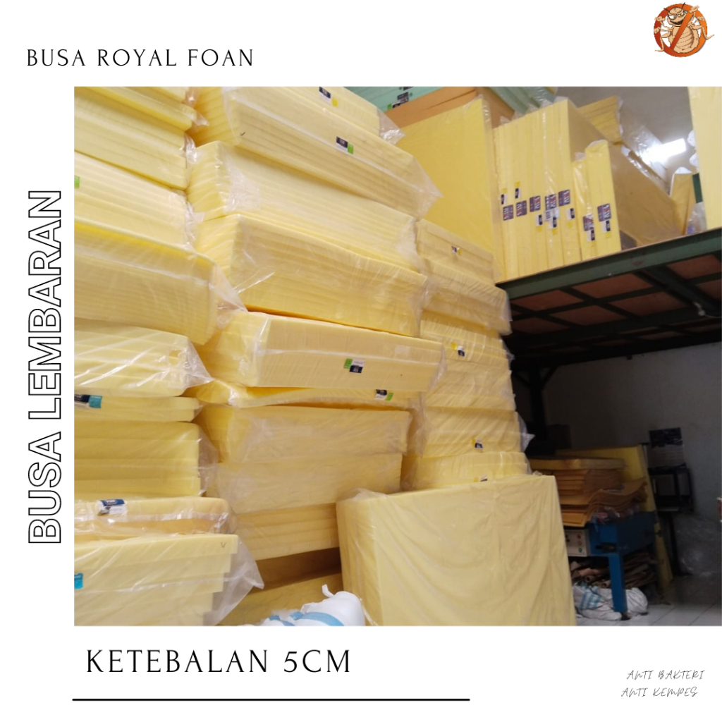 Busa Jok Kursi lembaran Royal Foan Kuning  tebal 10cm Ukuran 200x120 Alas Setrika Sofa