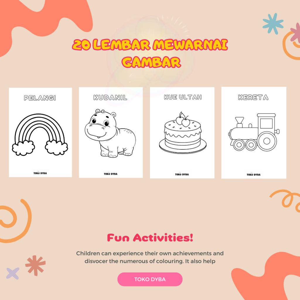 20 Lembar Kertas Mewarnai