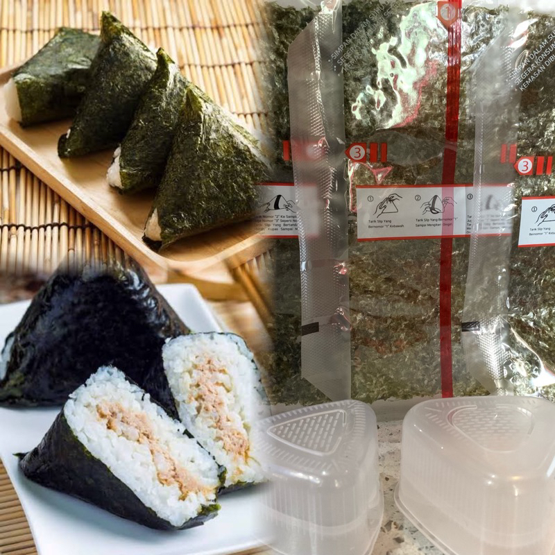 

Onigiri Rumput laut cetakan onigiri segitiga kulit rumput laut halal termurah.