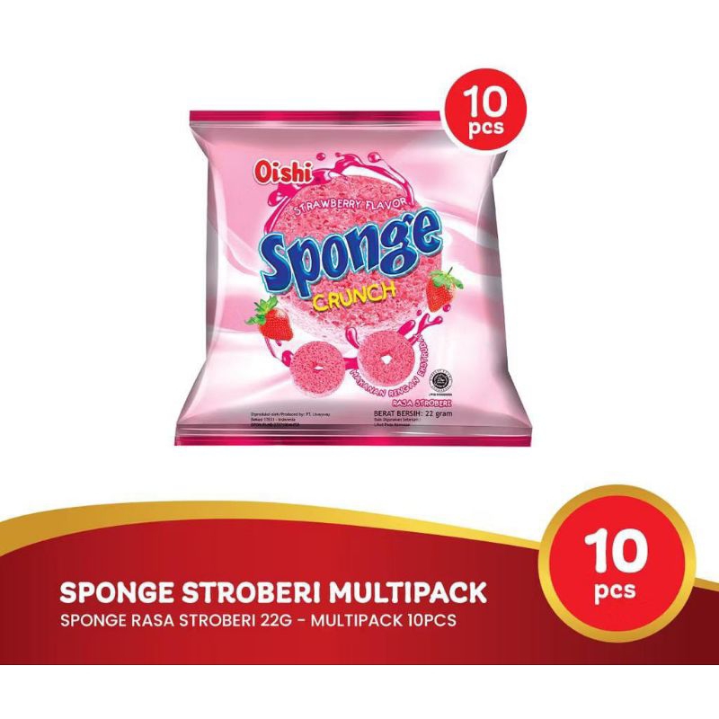 

Oishi Sponge Crunch Stoberi 10 Pcs Rencengan