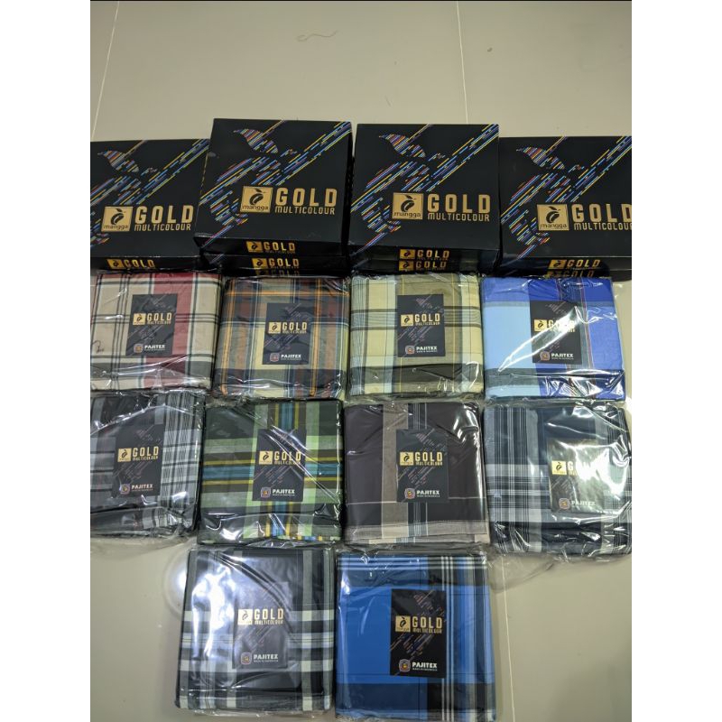 SARUNG MANGGA GOLD KOTAK-KOTAK - SARUNG SHOLAT PRIA RAMADHAN 2025