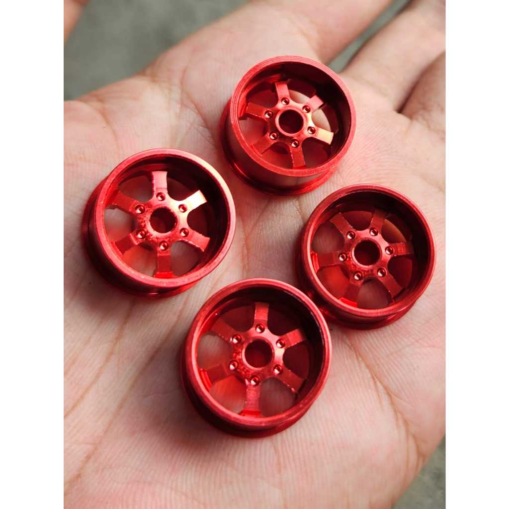 Rep. Tamiya Mini 4wd Velg Ban Medium Aluminium