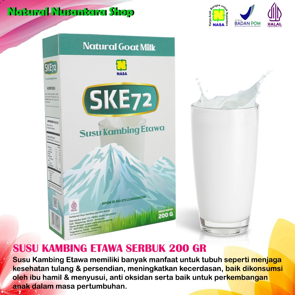 

SUSU KAMBING ETAWA SERBUK SKE72 KEMASAN 200 GR