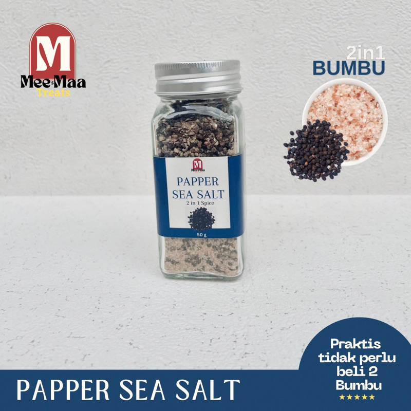 

2in1 Sea Salt & Papper by Mee&Maa Treats | Lada Bubuk & Garam Himalaya