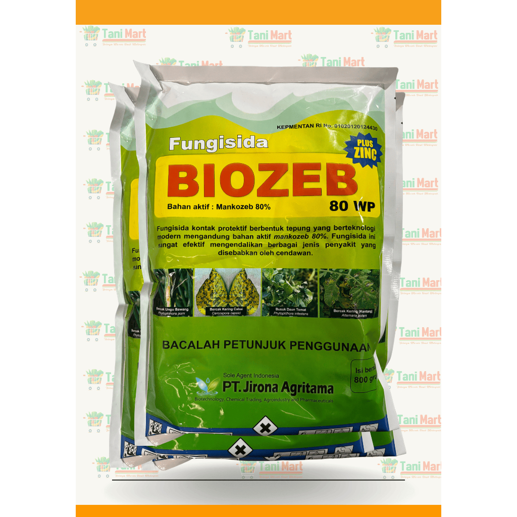 Fungisida BIOZEB 80 WP Mankozeb (Biru) 80% 800g