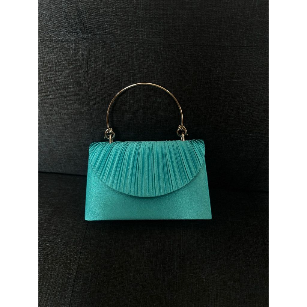 Tas Pesta | Tas Tangan Satin Biru | Tas Undangan | Tas Kondangan