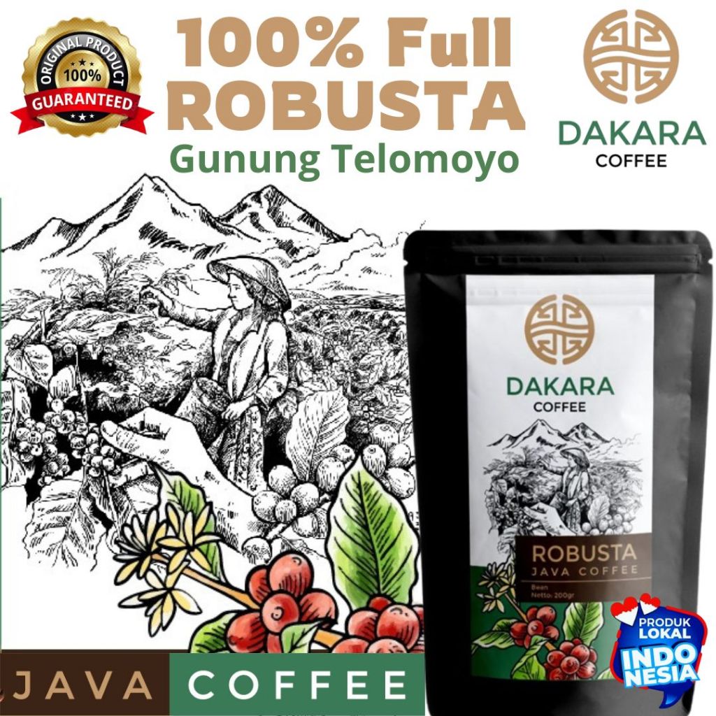 

Dakara Coffee Robusta 200gr - Premium Coffee, Bold Aroma & Rich Taste