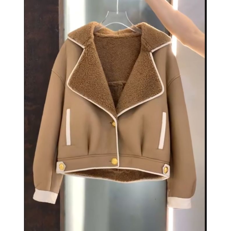 brown leather premium jacket