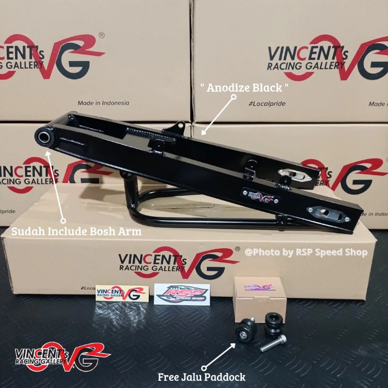 SWING ARM VRG STABILIZER MODEL UNITRACK BLACK NINJA R SS 150 ORIGINAL VINCENT'S RACING GALLERY