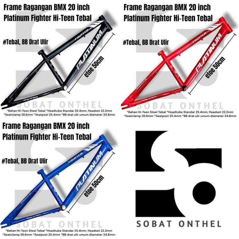 Frame Ragangan BMX 20 inch Platinum Fighter Hi-Teen Tebal