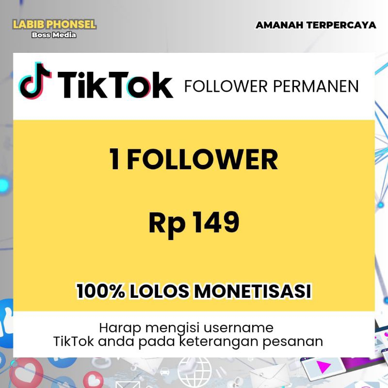 TikTok Followers Permanen Aman No Drop Bergaransi