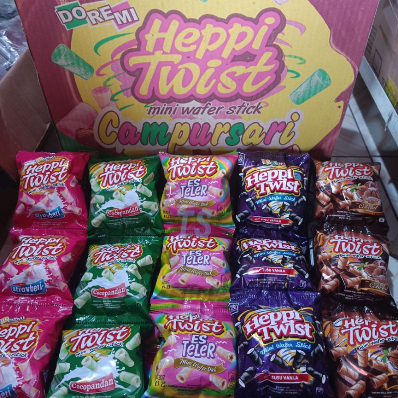 

Heppi Twist Mini Wafer Stick All Varian. 1 Renceng isi 10 Pcs